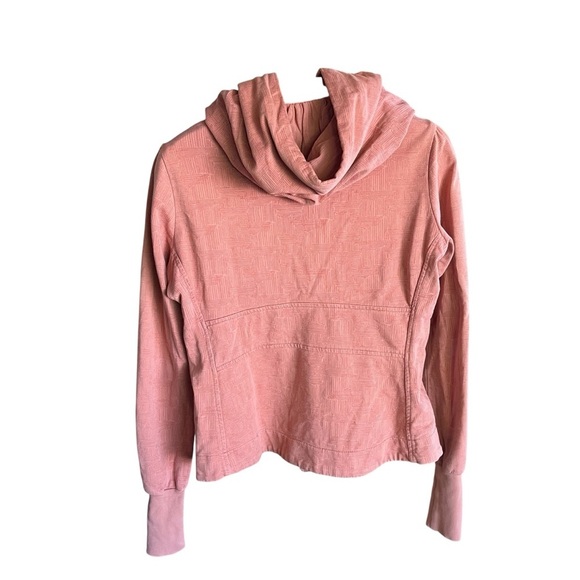 CMC Color Me Cotton Stylish Peach Jacket with Hood Crosshatch Design - Picture 8 of 13